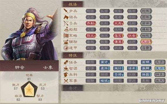 三国志10武将五维数据缩略图